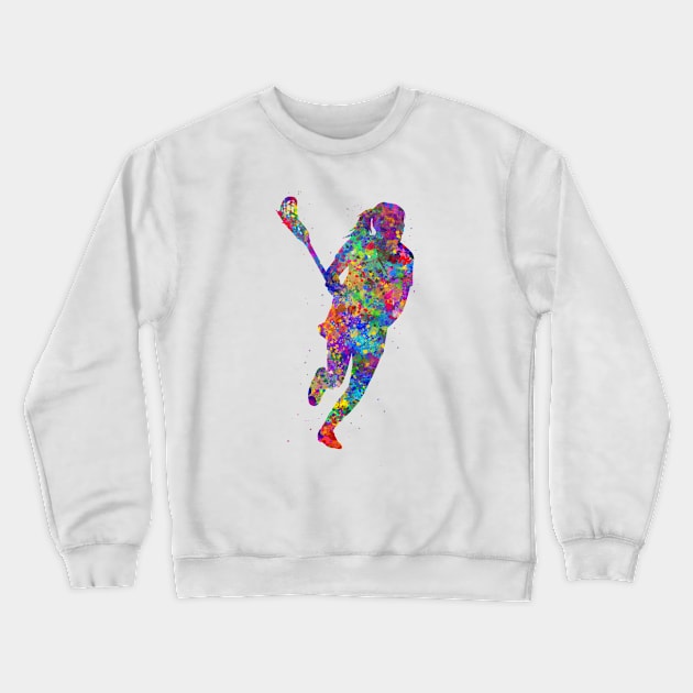 Lacrosse player girl Crewneck Sweatshirt by Yahya Art